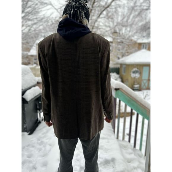 Nautica sports jacket suit plaid brown size 44R fully lined - Picture 10 of 16